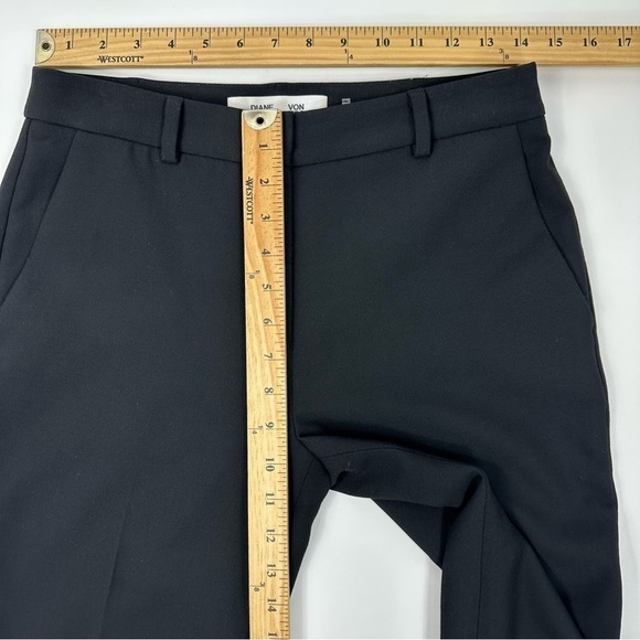 DIANE von FURSTENBERG Trouser Pants Sz 4 Black Straight - Picture 7 of 17